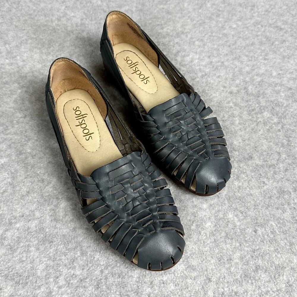 Softspots Huarache Blue Leather Trinidad Sandals Shoes Women’s 8.5 Boho Flats